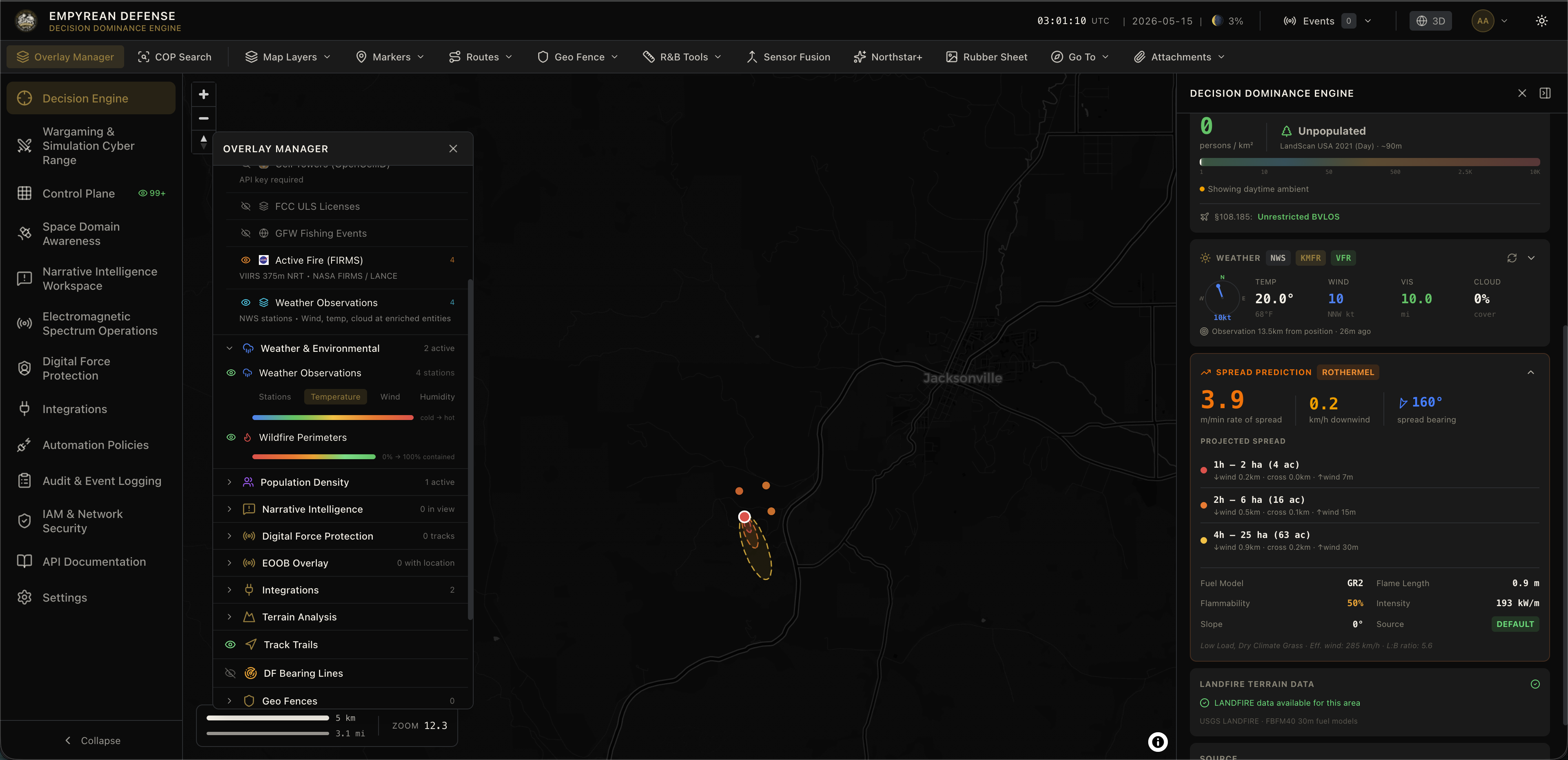 Fire intelligence with spread prediction and environmental context