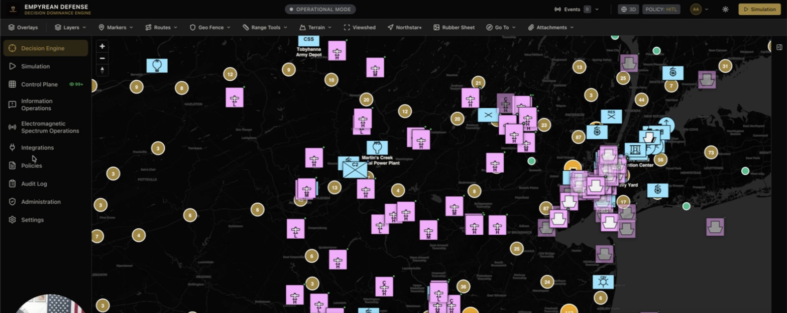 Tactical COP with multi-domain entity tracking